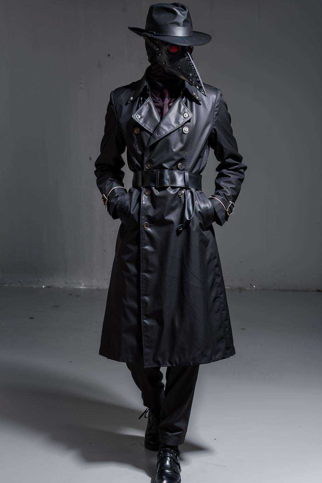 black_coat,  black_footwear,  black_headwear on Tensor.Art