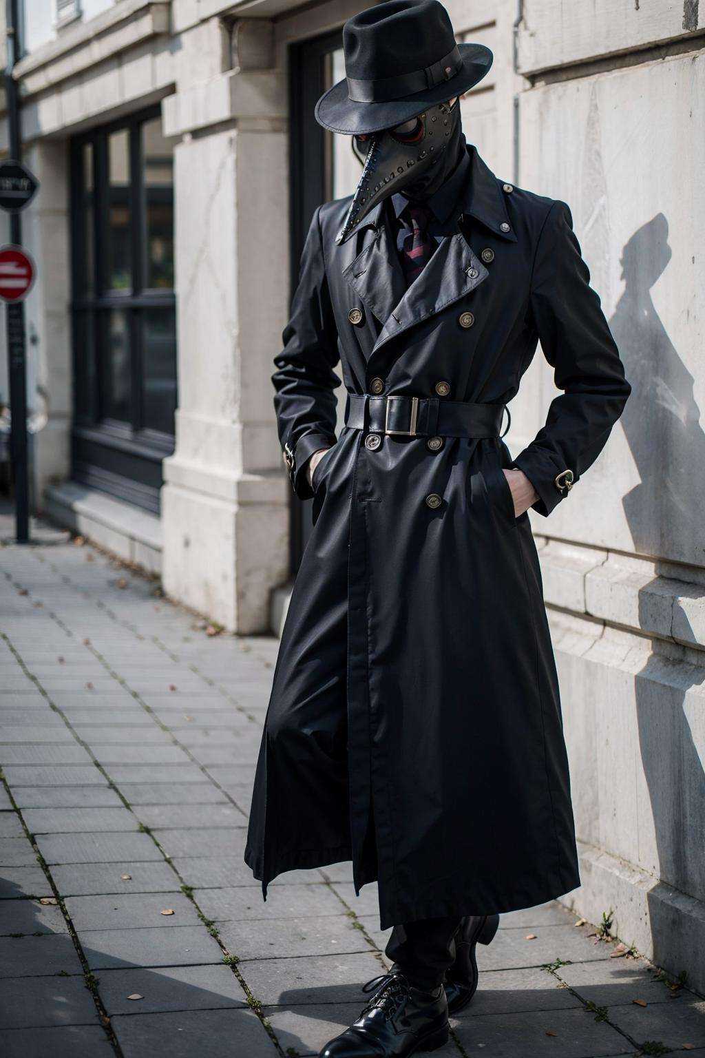 black_coat,  black_footwear,  black_headwear on Tensor.Art
