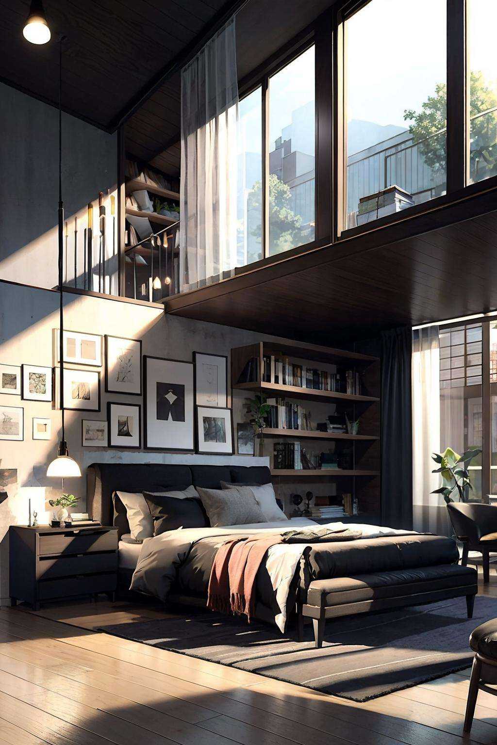 bookshelf,  couch,  indoors on Tensor.Art