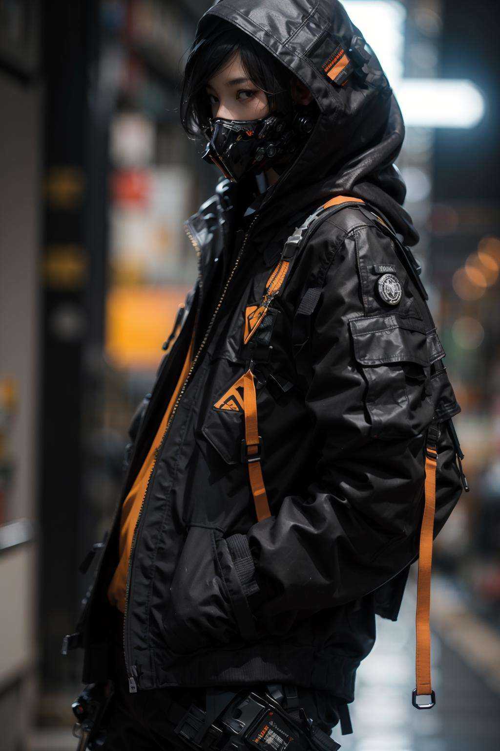 jacket,  orange_jacket,  1girl on Tensor.Art