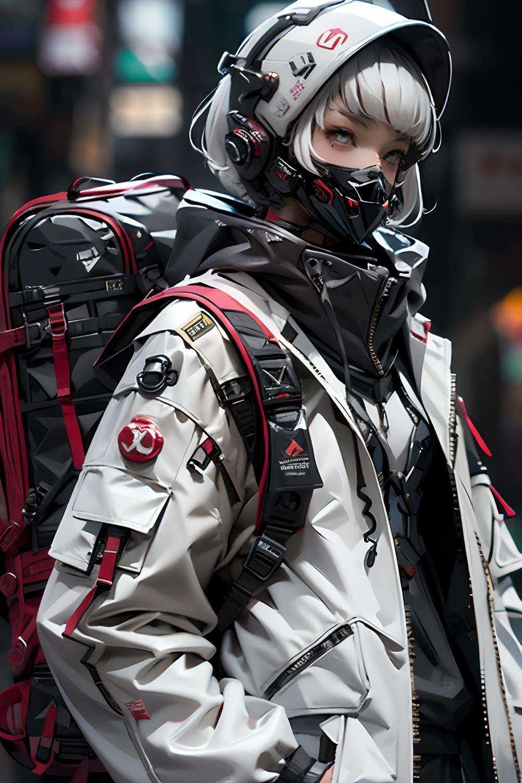 1girl,  helmet,  hood on Tensor.Art