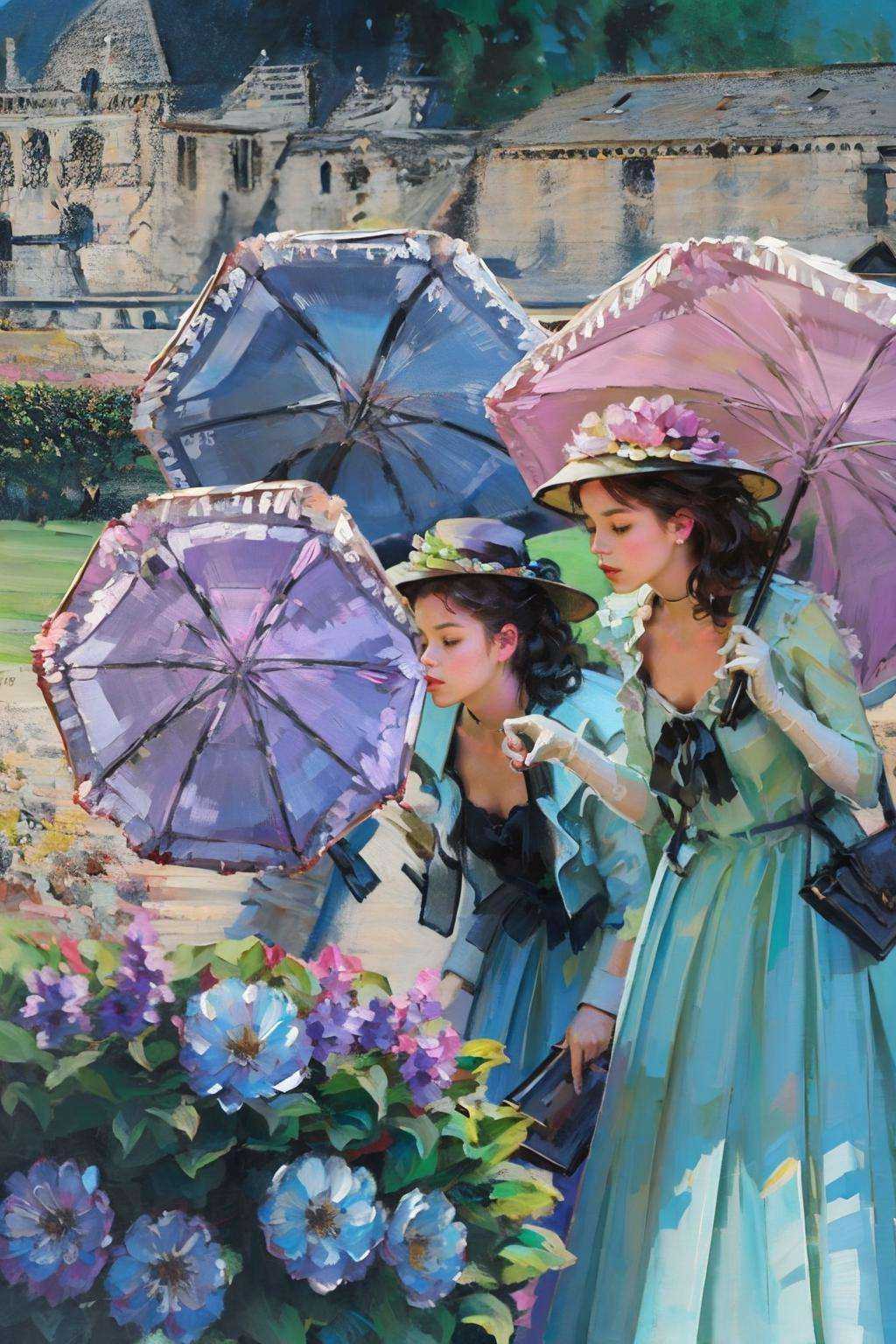 flower,  holding,  holding_umbrella on Tensor.Art