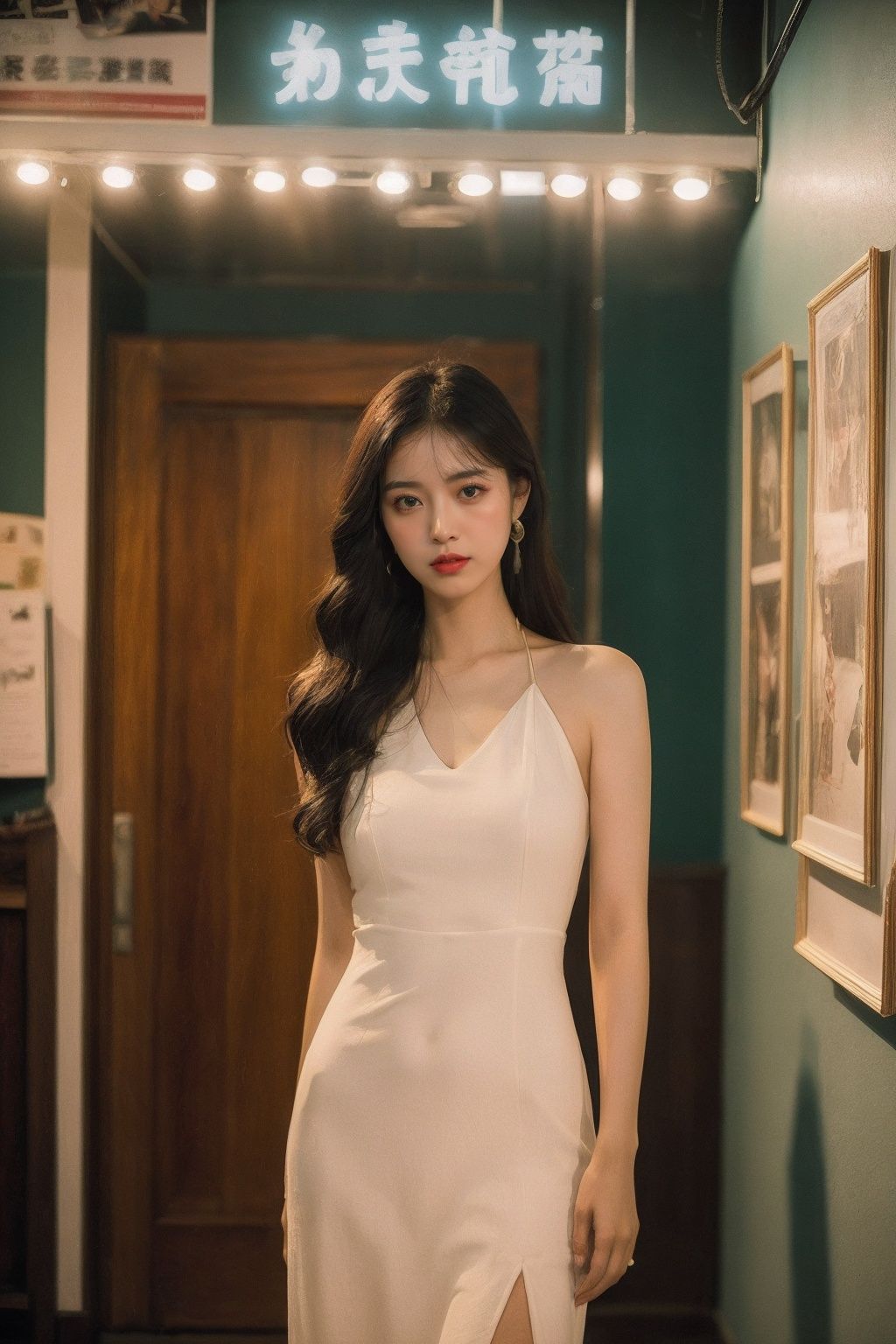 Best Quality,Masterpiece,Ultra High Resolution,(Realisticity:1.4),Original Photo,Cinematic Lighting,1girl,HongKong style,HongKong,<lora:HongKong style v1.0:0.7>,dress,