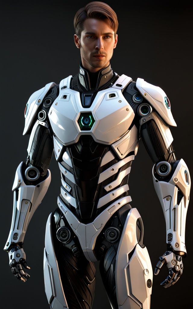 photorealistic, a handsome male, science_fiction, robot creature