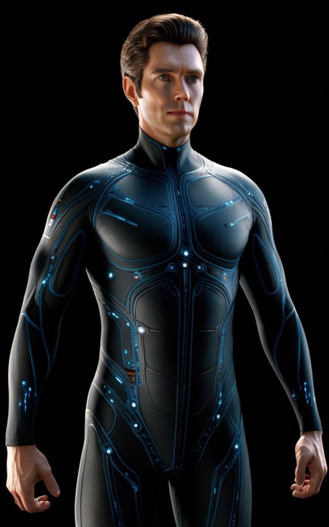 photorealistic, a handsome male, science_fiction, bodysuit
