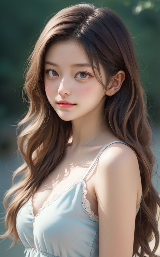 a 18 years old pretty girl with long hair and super cute sundress with a love neckline, photorealistc, light smile,soft smooth skin, sun, classic beauty, very thin, polaroid color photo, 16mm film live soft color,detailed skins, beautiful face, seductive bone armor dramatic lighting, shadow, (best quality, masterpiece, photorealistic, realistic) by Agostino Arrivabene,xxmix girl woman,16mm film live soft color,