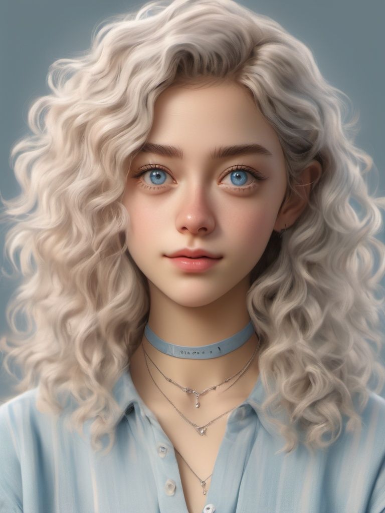 BJ_Oxygen girl,1girl,solo,realistic,looking_at_viewer,wavy_hair,lips,necklace,face,curly_hair,white_hair,choker,blue_eyes,nose,artist_name,photo,8k,highly detailed,digital photography,masterpiece,sidelighting,finely detailed beautiful eyes,hdr,realistic,high definition,<lora:Oxygen girl_SDXL1.0:0.7>,