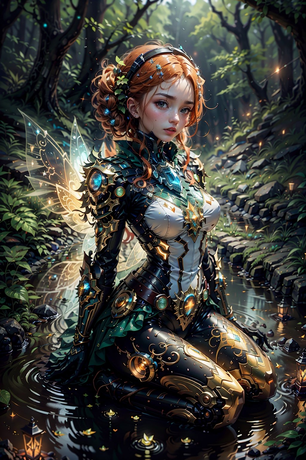 a ginger Huntress detailed,  symmetric,  luminism on Tensor.Art