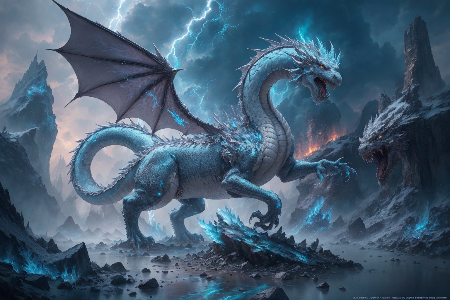 realistic,  Ice Dragon,  desolate on Tensor.Art