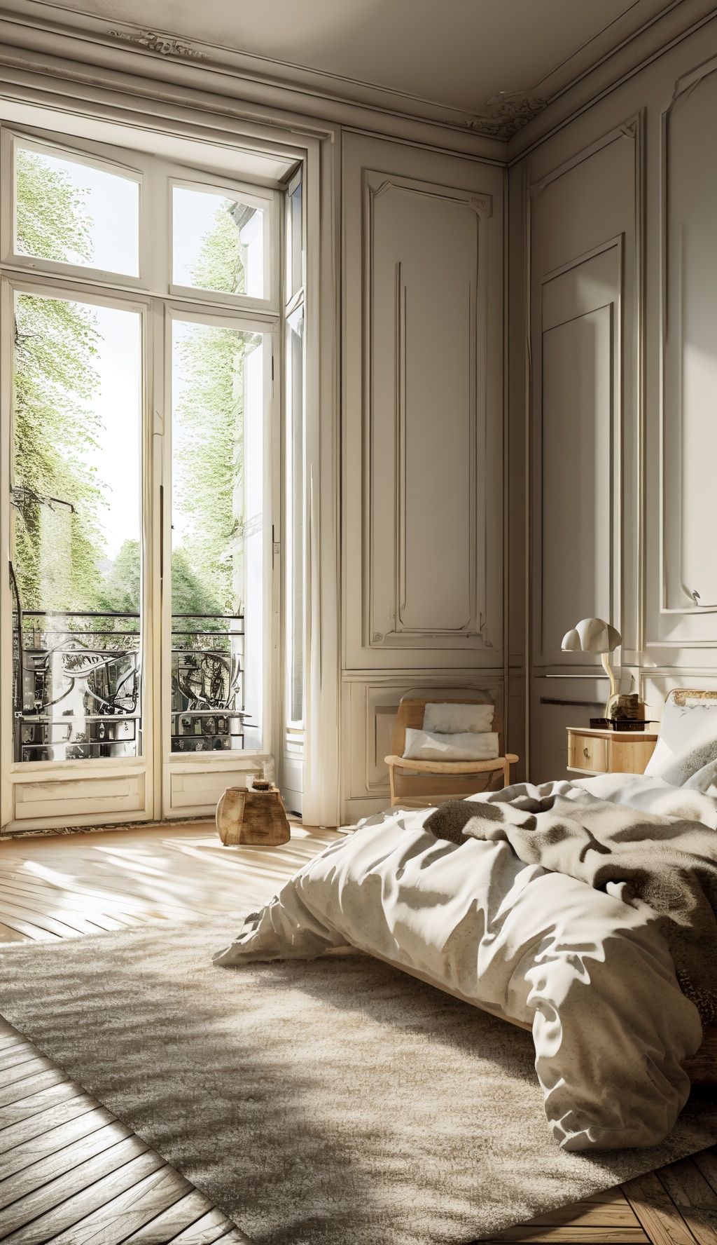 ((masterpiece)),((bestquality)),(Indoor Panorama),bedroom design,French light luxury style,sunshine,(realistic, photorealistic:1.37),ultra-detailed,8k,extremely delicate and beautiful,highresolution,ray tracing,professional lighting,photon mapping,radiosity,physically-based rendering,random matching,<lora:FS:1>,