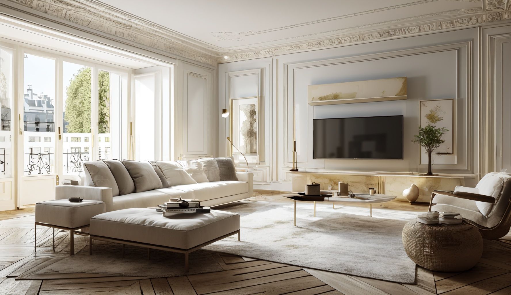 ((masterpiece)),((bestquality)),(Indoor Panorama),living room design,French light luxury style,sunshine,(realistic, photorealistic:1.37),ultra-detailed,8k,extremely delicate and beautiful,highresolution,ray tracing,professional lighting,photon mapping,radiosity,physically-based rendering,random matching,<lora:FS:1>,