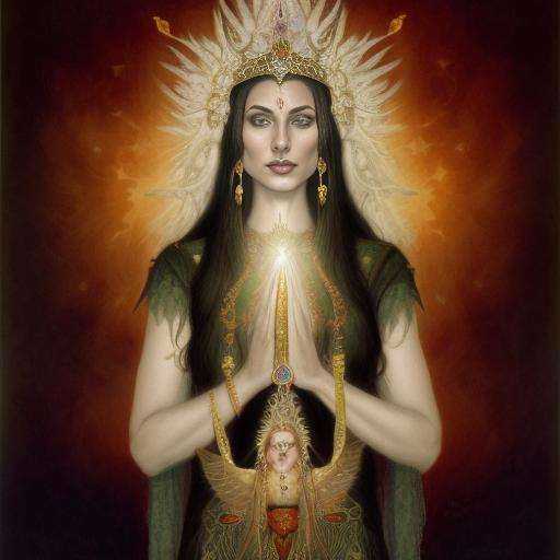 a portrait of a goegeous american sacral priestess,  witch,  goddess on Tensor.Art