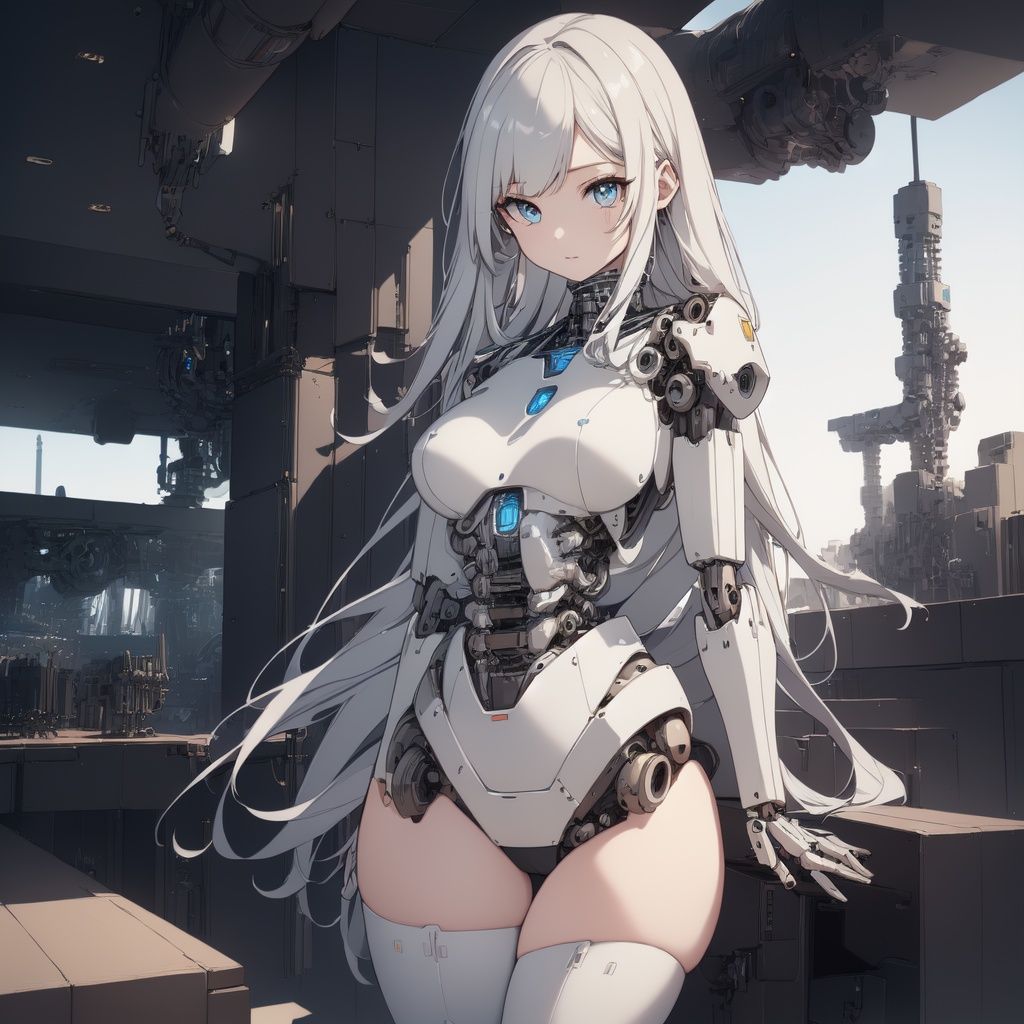 (original) , (very detailed wallpaper) , very detailed illustrations, (1 Girl) , beautiful eyes, (delicate face) , perfect detail,((mechanical parts)), mechanical spine, mechanization, future, wide hips, laboratory, ((mecha)), stylish energy \(module\), repairing,  (best lighting) , (super complex detail) , 4K Unity, (super detailed CG: 1.2) , (8K: 1.2) , lifelike