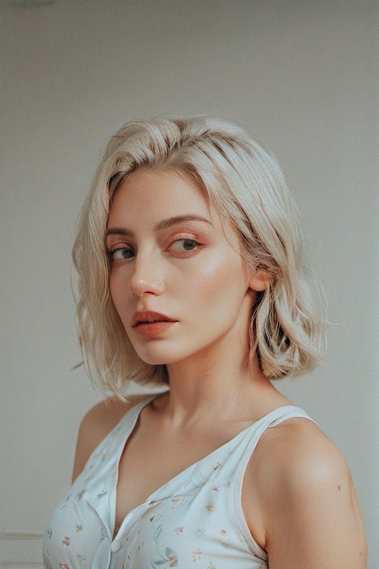 Pure white hair,  eyes,  short hair on Tensor.Art