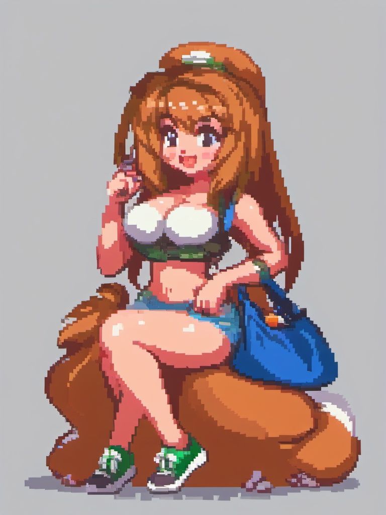 A {pretty young woman holding her cheeks with one hand,  pure_background,  full_body by Mccc on Tensor.Art