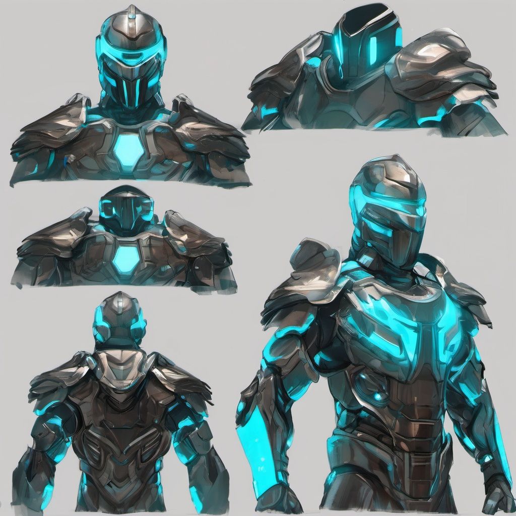 upper body, armor, shoulder_armor, hemlet,  male focus, solo,  realistic:1.5, cityscape, science_fiction, building, glow, metal, cyan,