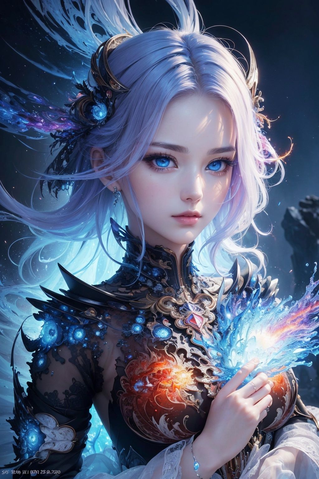 (1girl),  extreme detailed,  colorful hair on Tensor.Art
