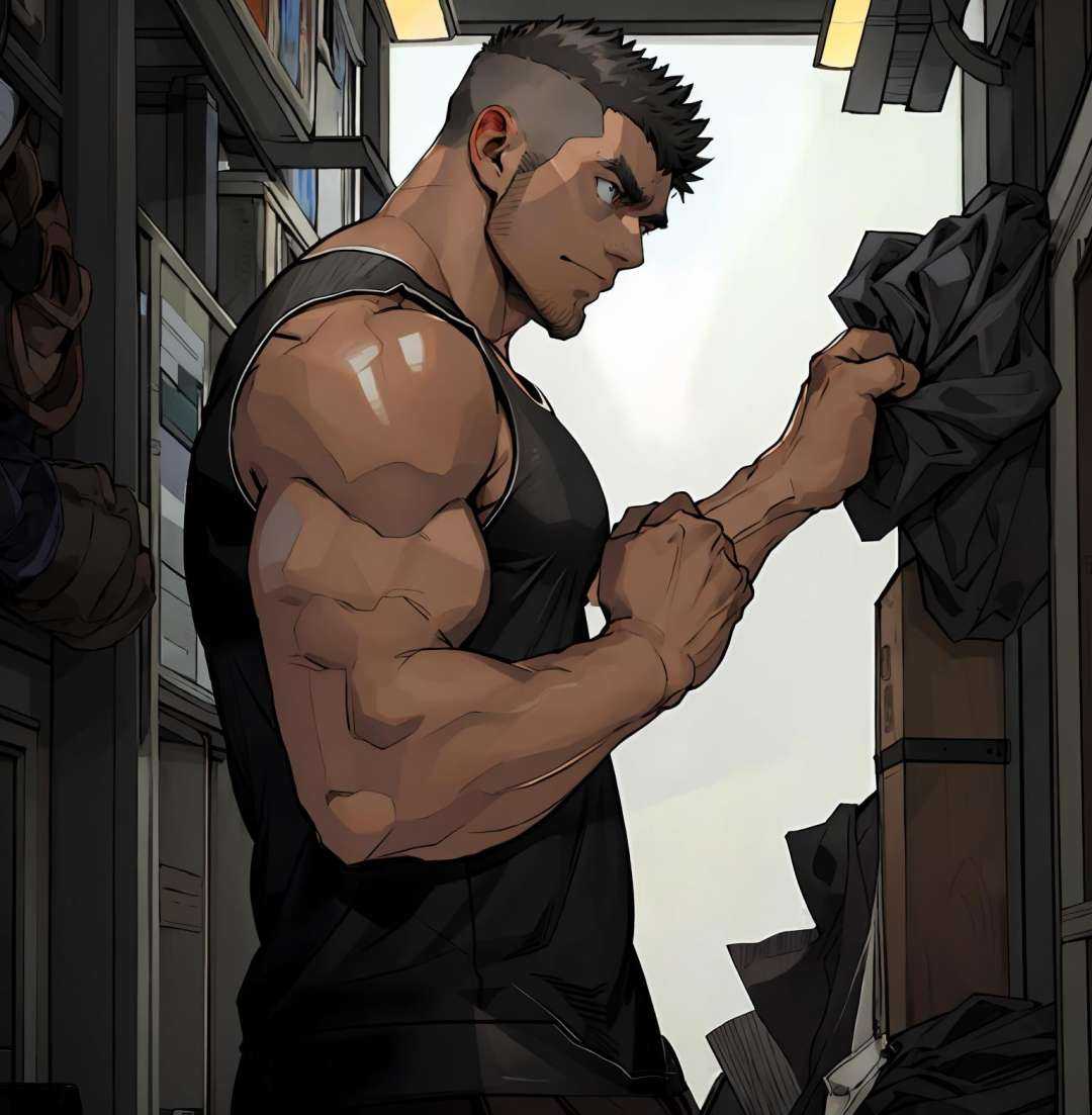 1boy,**** top,huangman,undercut,(masterpiece, best quality:1.3),beautiful detailed glow,best illuminate,(((best quality,textile shading,ultra detailed))),extremely detailed CG unity 8k wallpaper,Highly Detailed beautiful and aesthetic,best light,high resolution,detailed,dynamic lighting,super detailed skin,intricate details, hyper detail, sharp detail,detailed, highres, intricate details,  <lora:huangman-000016:0.8>