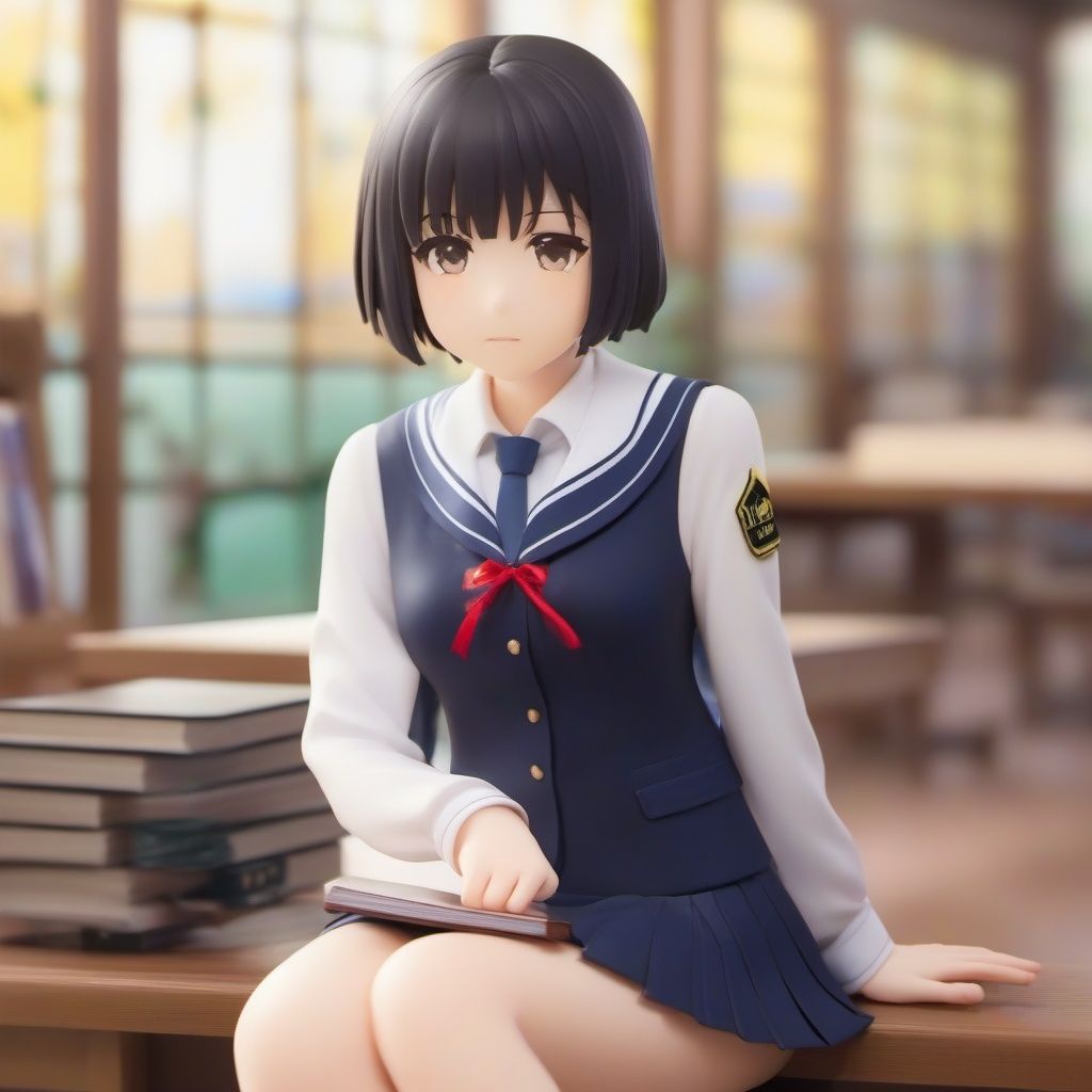 shouban,1girl,short-hair,school_uniform