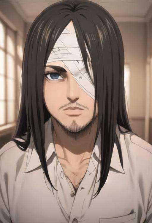 erenad ((1boy)),  solo,  long hair on Tensor.Art