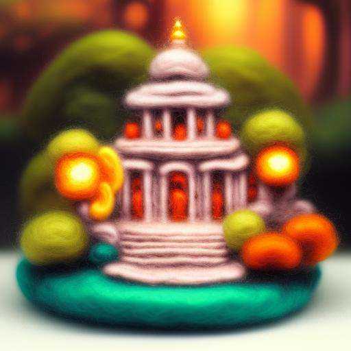 miniwool style of a Beautiful temple in the jungle,  by Thomas Kinkade,  trending on artstation on Tensor.Art