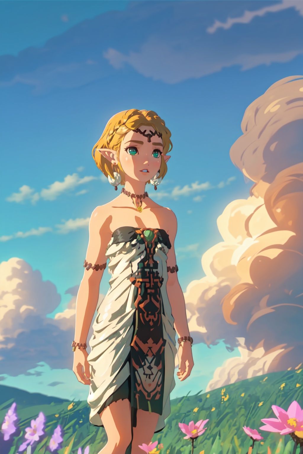 1girl,  short hair,  blonde hair on Tensor.Art