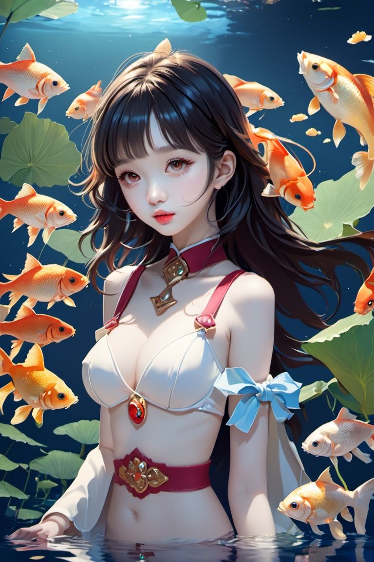 High detailed, High precision, Hyper quality, UHD,16k, Rich details, rich elements, guofeng, illustration,1girl, beautiful,Surrounded by goldfish, surrounded by goldfish, lotus, lotus leaf, pearlygates,bj_Devil_angel,dsicogirl,light,只要使用lora就可以啦,light girl,amazing6,megumin,pink mecha,chunxue,QMSJ,kuroneko,ling,chika1,Rukkhadevata,sakimichan,streetgirl,Oouguancong,han, <lora:EMS-18028-EMS:1>