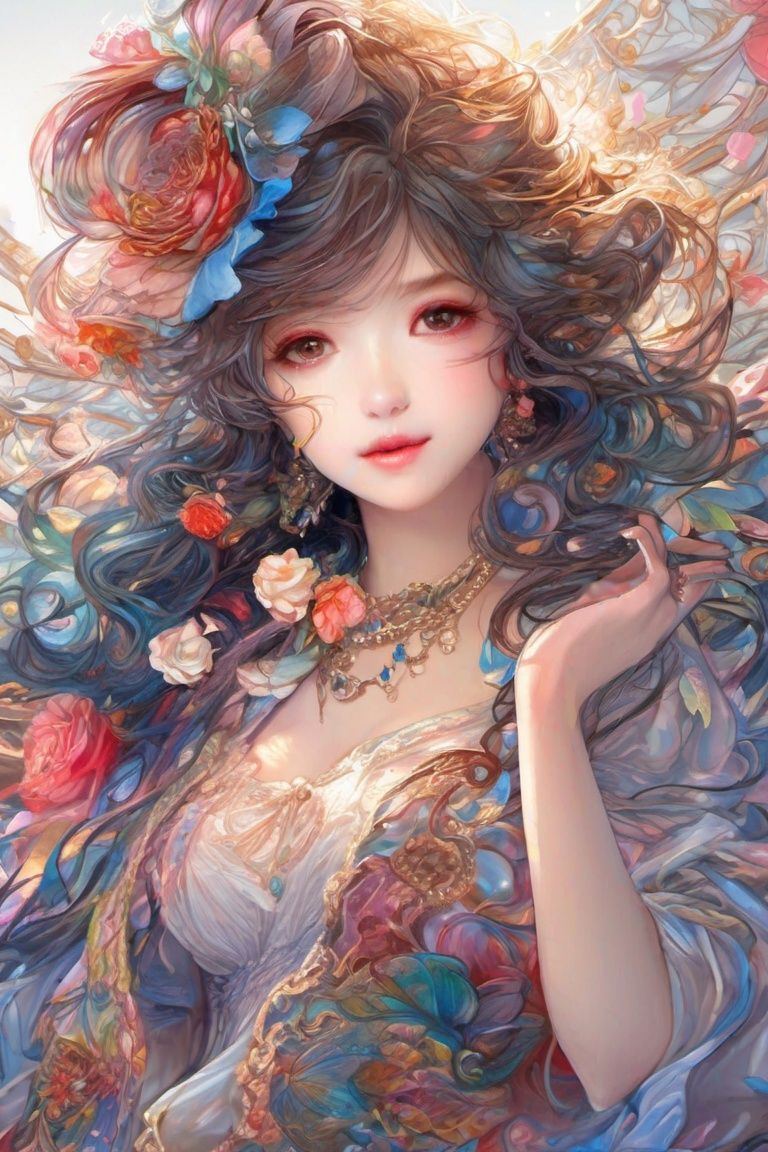 masterpiece, best quality, ultra-detailed, (illustration), (detailed light),colorful,1girl,((an extremely delicate and beautiful)),