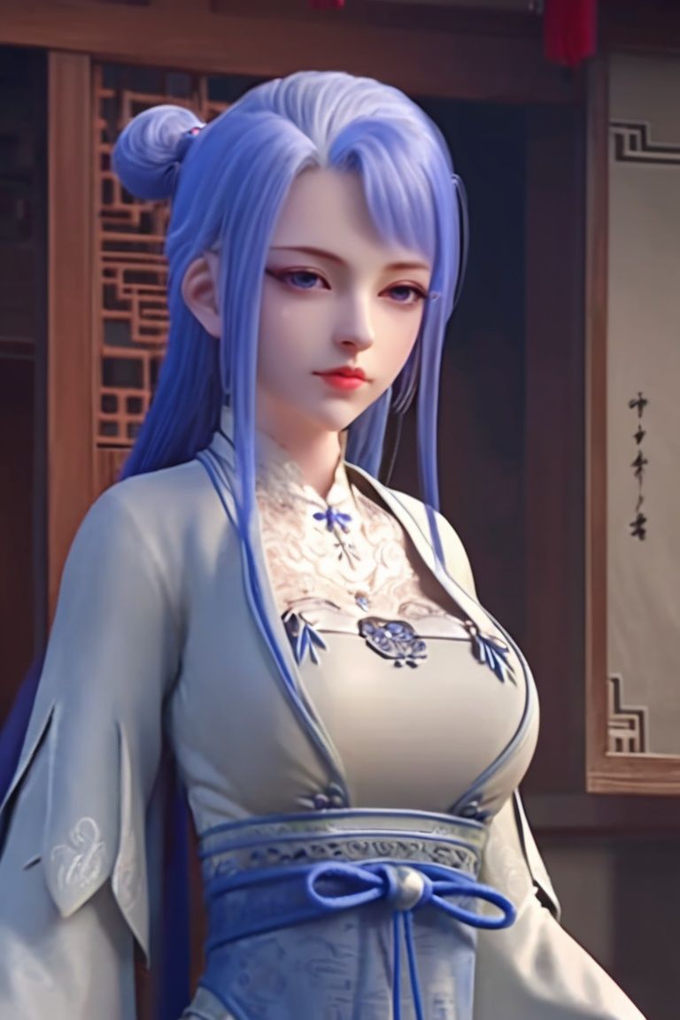 <lora:sdxllora-000005:0.8>,qiuyuehua,chinese clothes, 1girl, dress, upper body,bedroom, solo,White dress, long hair, Ball head,bun,HDR,UHD,8K, best quality, masterpiece, Highly detailed, extreme detail descriptiondescription,qiuyuehua,dress 