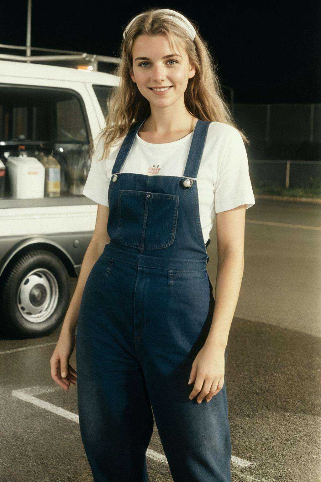 photo full-body portrait of a cute german woman \Stefanie Hinze\ as a car washer on Tensor.Art