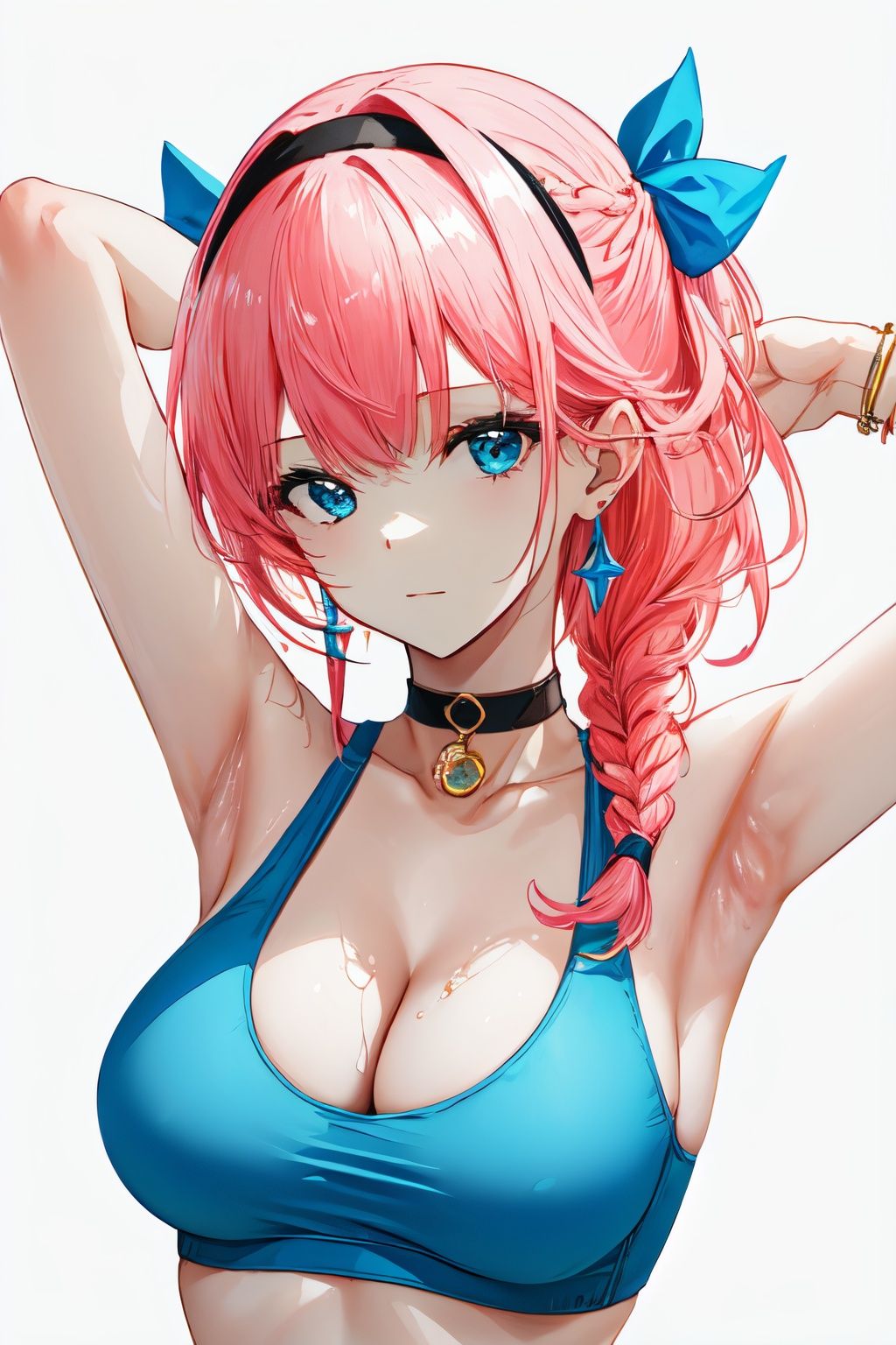 oha style,  pink choker,  solo by Goofy Ai on Tensor.Art