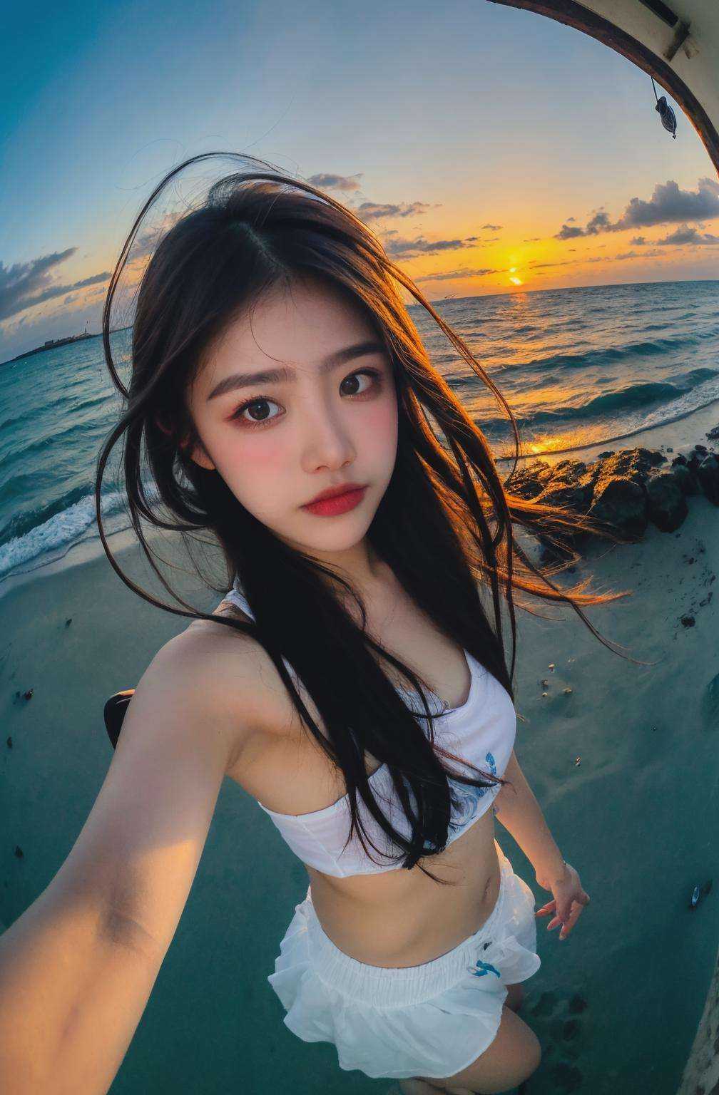 1girl,  fisheye,  selfie on Tensor.Art