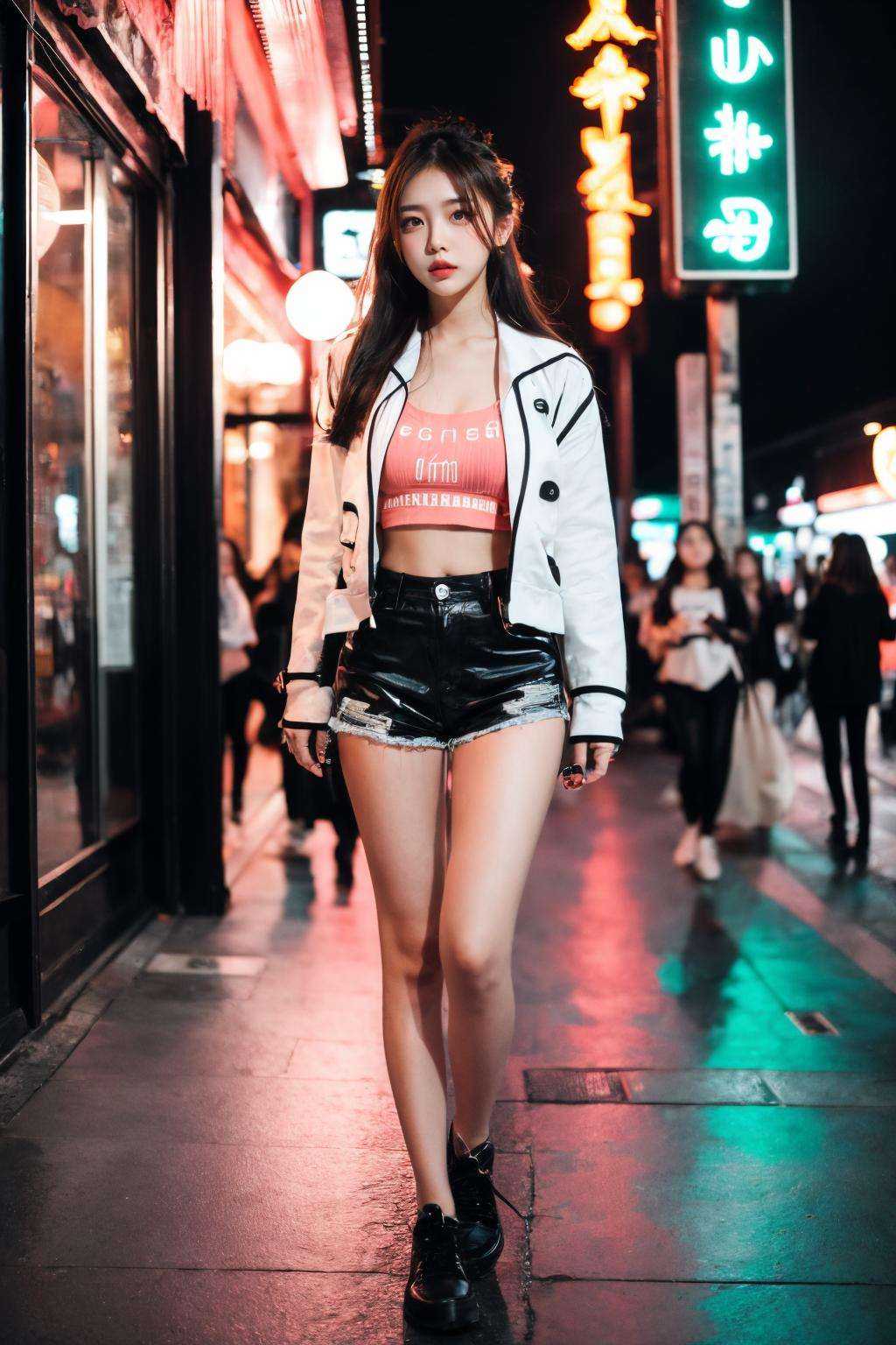 1girl,  thighs gap,  revealing clothes on Tensor.Art