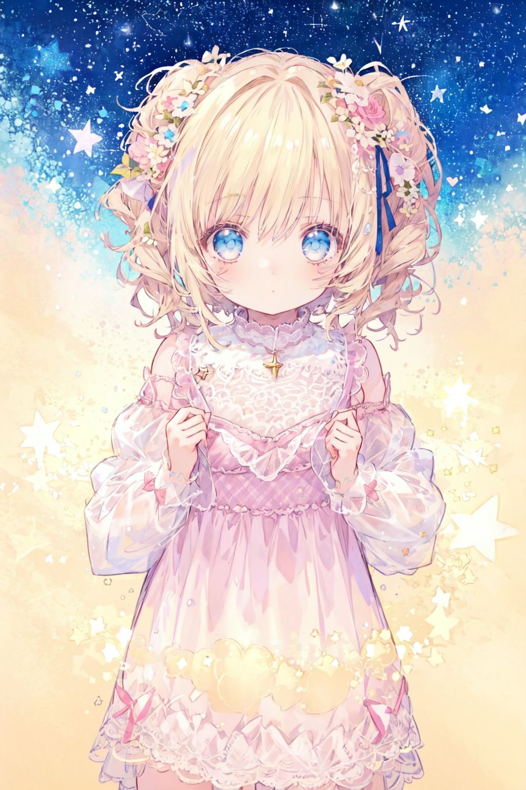 masterpiece, best quality, 1girl, loli,,starry,loli,strry light