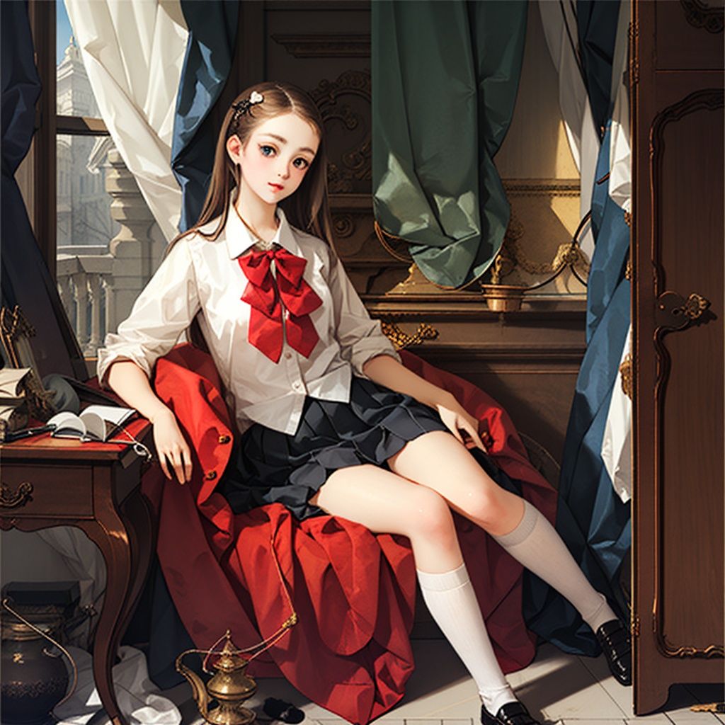 1girl, indoors,  <lora:buxie01:0.8>,school uniform,, (((masterpiece,best quality))),((good structure,Good composition,good atomy)), ((clear, original,beautiful)),