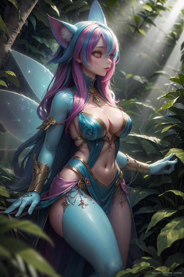 ((fantasy animal in the jungle)),  closeup,  ultra detailed by ᴱᵐᵒˣⁱ♠ⁿᵈᵒˡˡ on Tensor.Art