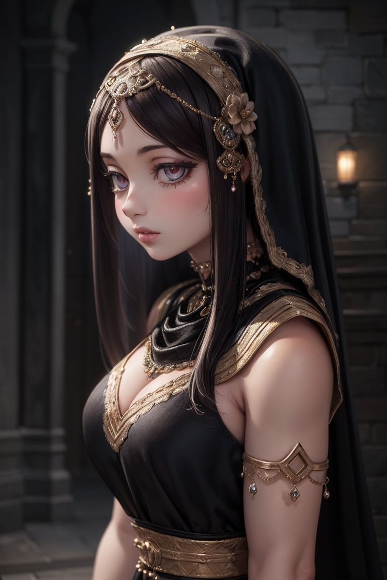 ((Arab girl)),  dark, by ᴱᵐᵒˣⁱ♠ⁿᵈᵒˡˡ on Tensor.Art