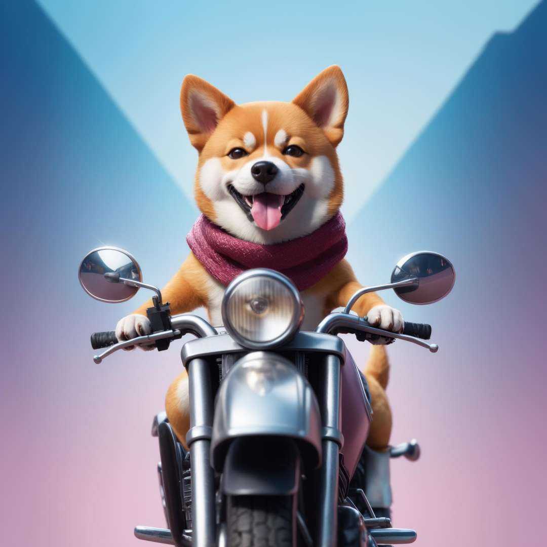 highres, masterpiece, 8k, 4k, (realistic photo), (photorealistic), ambient_light,a dog is riding a motorcycle with a scarf on it's back and smiling at the camera,, animal, dog, gradient, gradient background, ground vehicle, motor vehicle, motorcycle, no humans, open mouth, shiba inu, smile, tongue, tongue out  <lora:sdxl_lora-000070:1>