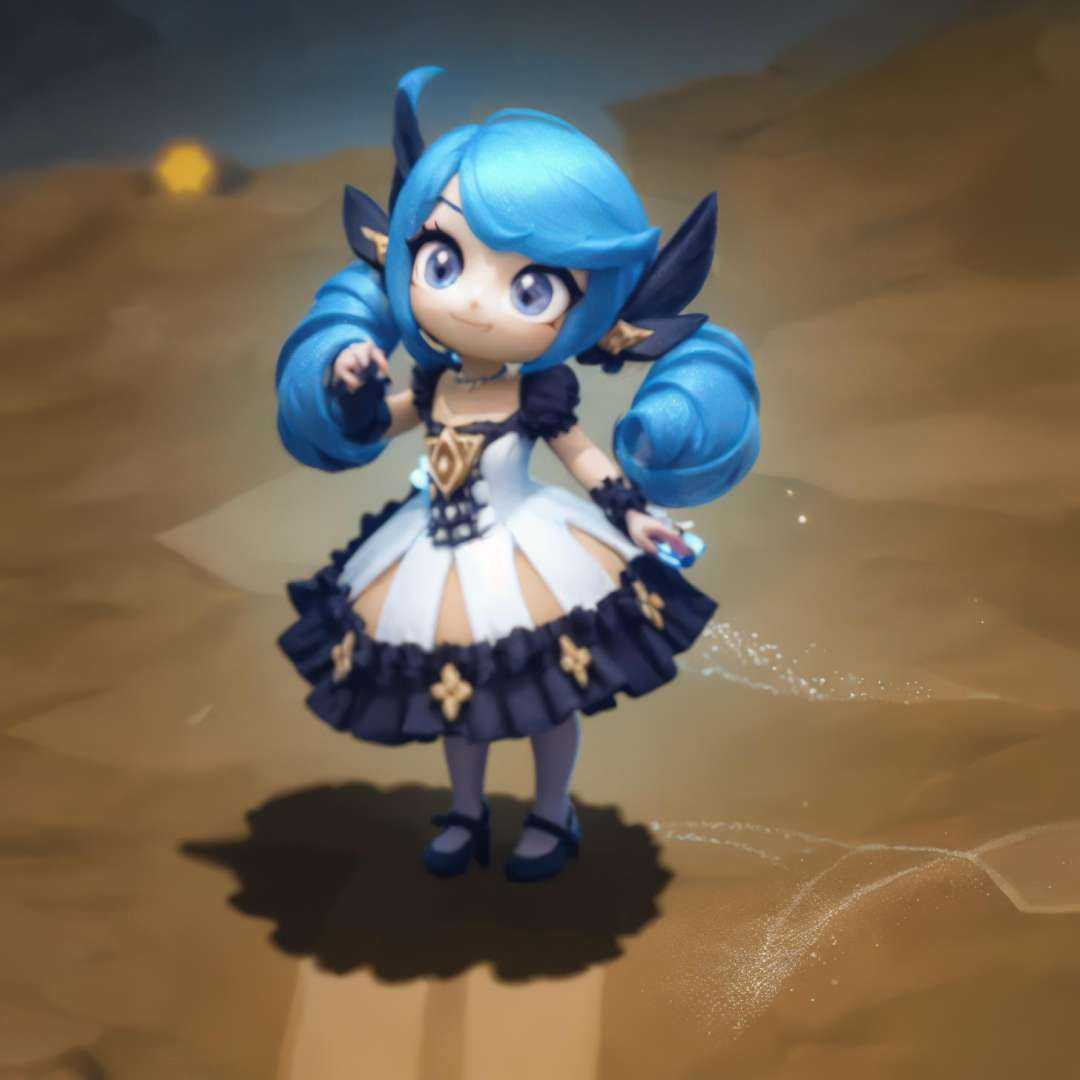 highres,masterpiece,8k,4k,(realistic photo),(photorealistic),ambient_light,xiaoxiaogewen, 1girl, beach, blue hair, depth of field, desert, pointy ears, sand, shadow, skirt, solo, standing, wings