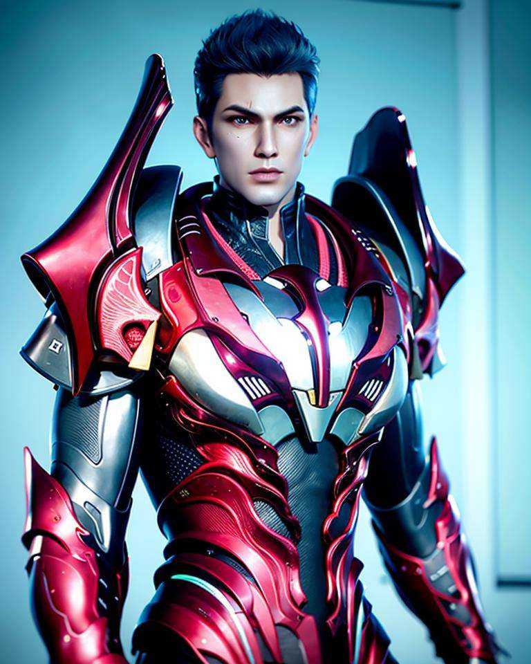 a man in a suit with a futuristic look on his face and chest, with a futuristic helmet on, (1boy:0.630), (black hair:0.728), (blurry:0.915), (blurry background:0.579), (blurry foreground:0.619), (depth of field:0.771), (letterboxed:0.805), (looking at viewer:0.601), (male focus:0.786), (mecha:0.605), (realistic:0.758), (solo:0.839), (upper body:0.690)