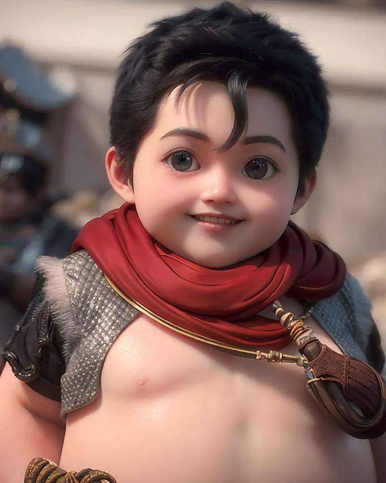 1boy, black eyes, black hair, looking at viewer, red scarf, scarf, short hair, simple background, smile, solo, upper body