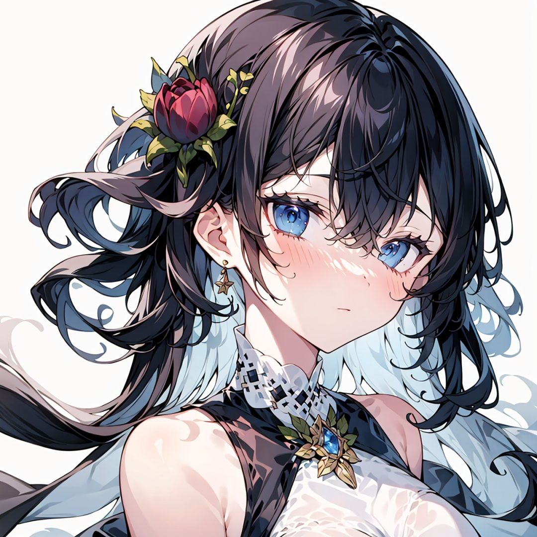  High Resolution, girl, White Background,tulip