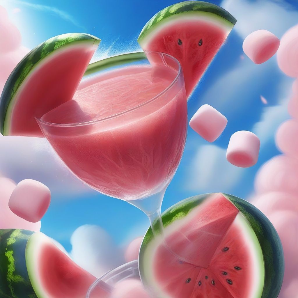 Watermelon juice,  camisole,  belching fan on Tensor.Art