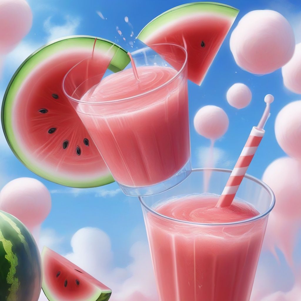 Watermelon juice,  camisole,  belching fan on Tensor.Art