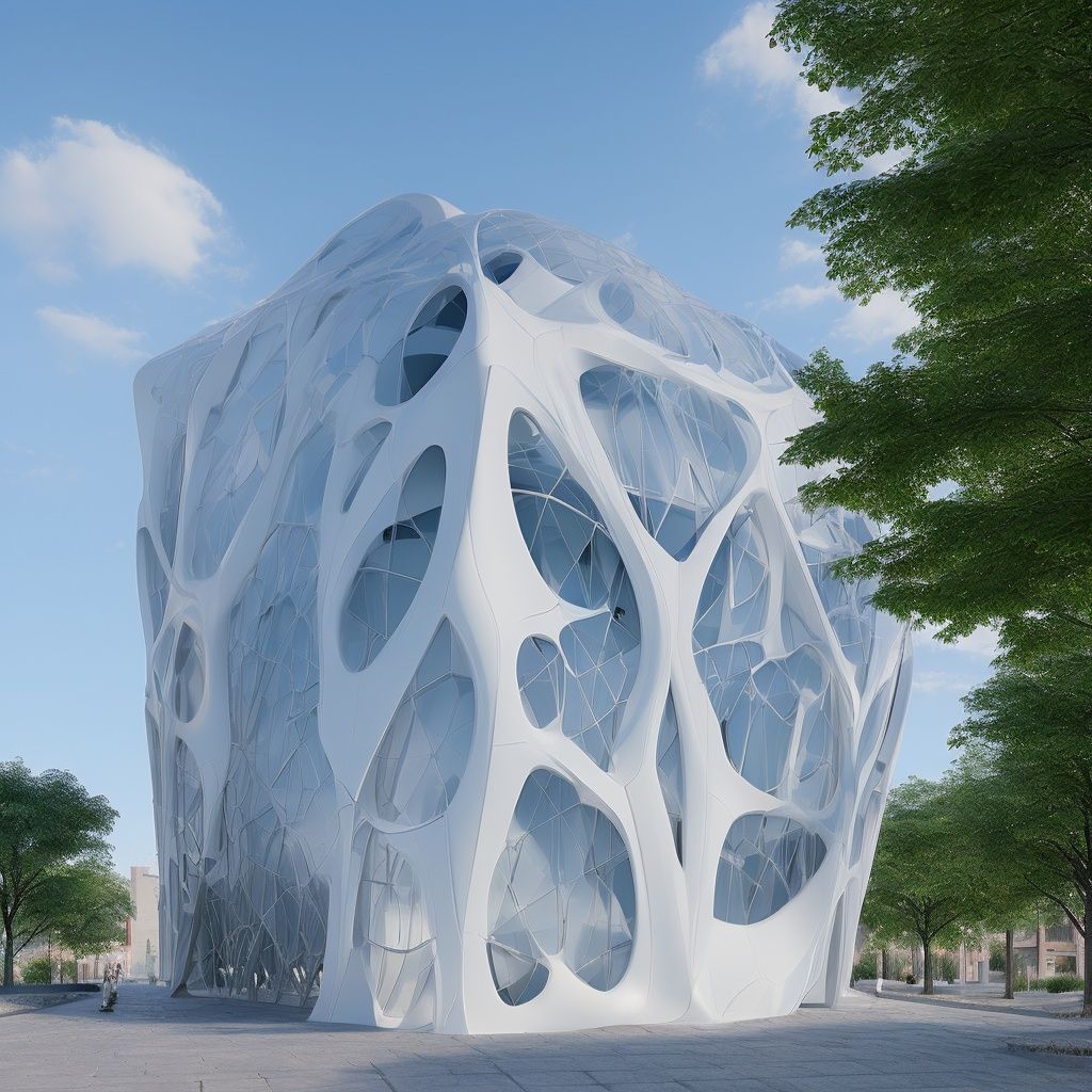 <lora:net-000005:1>,blue green heart net building,door