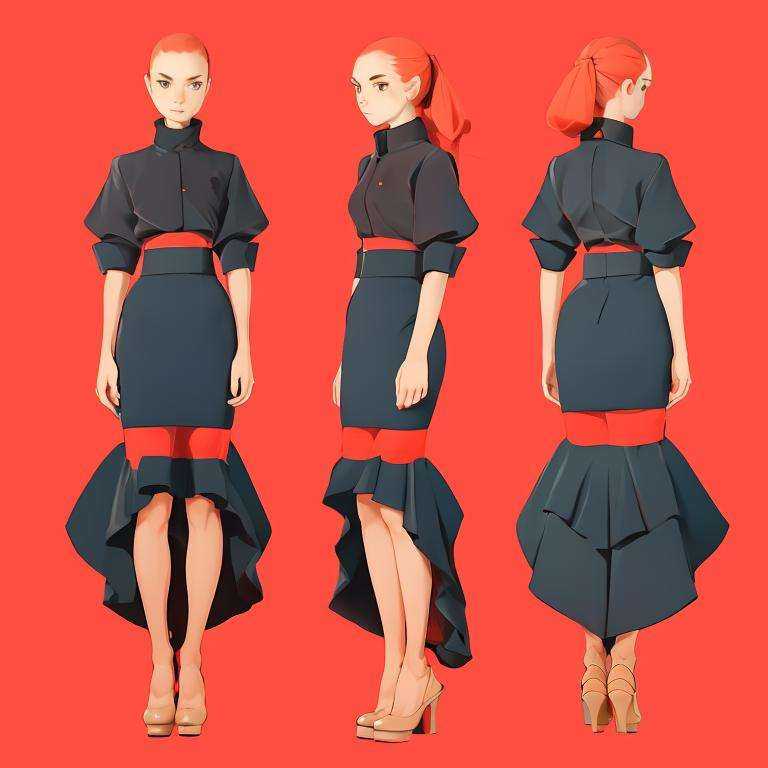 Three views,  girl,  detail face by 迈克设计 on Tensor.Art
