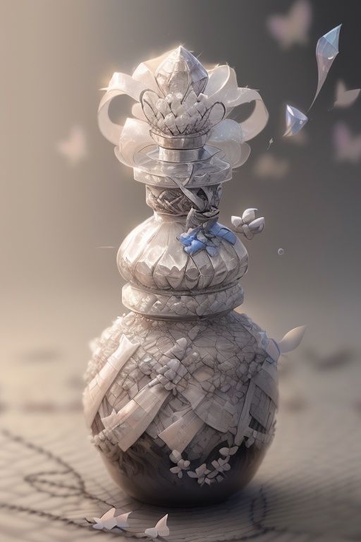 (no human:2.0),bug, butterfly, white flower, no humans, white rose, flower, sparkle, rose, blurry, light particles, still life, glint, reflection, bottle, white butterfly, depth of field