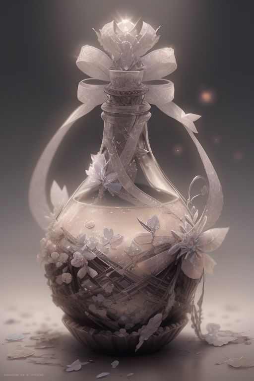 no human,bug, butterfly, white flower, no humans, white rose, flower, sparkle, rose, blurry, light particles, still life, glint, reflection, bottle, white butterfly, depth of field