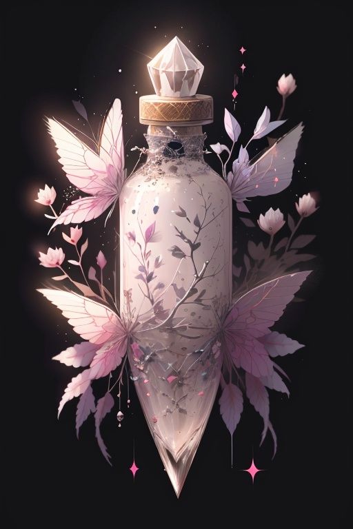 butterfly, bug, flower, no humans, light particles, still life, blurry, sparkle, glint, chain, depth of field, gem, in container, white flower, glowing butterfly