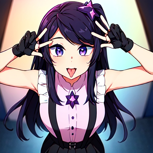 Hosino Ai,  gloves,  tongue sticking out by user luisa 6080 on Tensor.Art